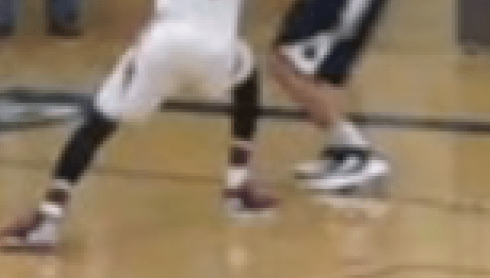 Foot on line zoomed in